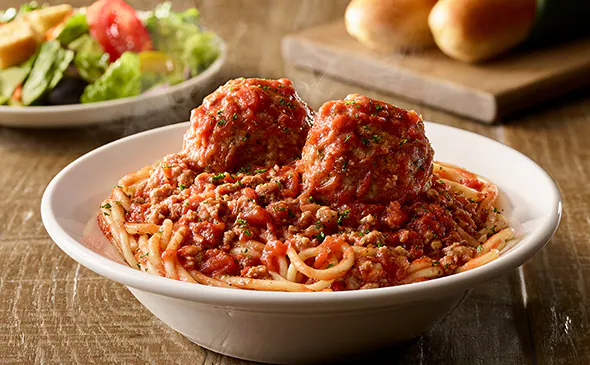 Olive Garden Menu with Prices & Calories 2026 75 Spaghetti & Meatballs