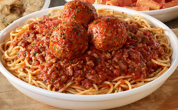 Olive Garden Menu with Prices & Calories 2026 40 Spaghetti & Meatballs