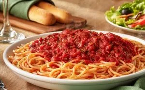 Olive Garden Menu with Prices & Calories 2026 42 Spaghetti with Marinara (V)
