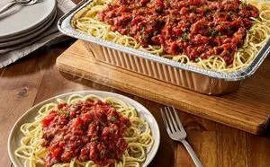 Olive Garden Menu with Prices & Calories 2026 150 Spaghetti with Meat Sauce (Serves 4 – 6)